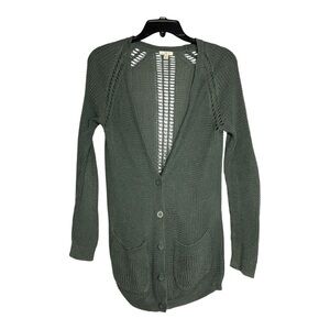 bp Dark Green Long Cardigan Sweater EUC BOX25